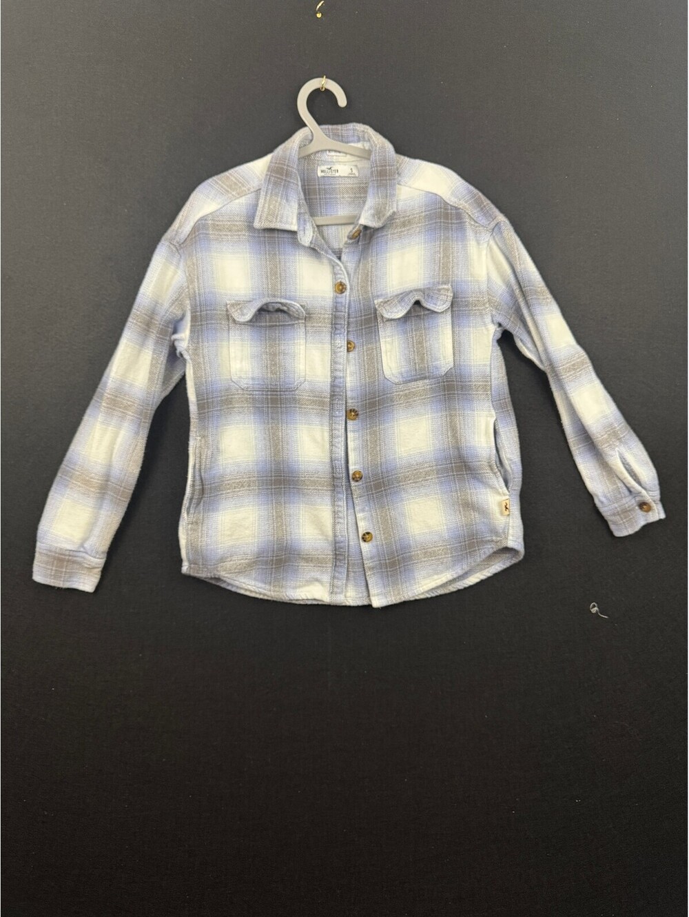 Hollister Boyfriend Fit Plaid Button-Up Shirt Size S